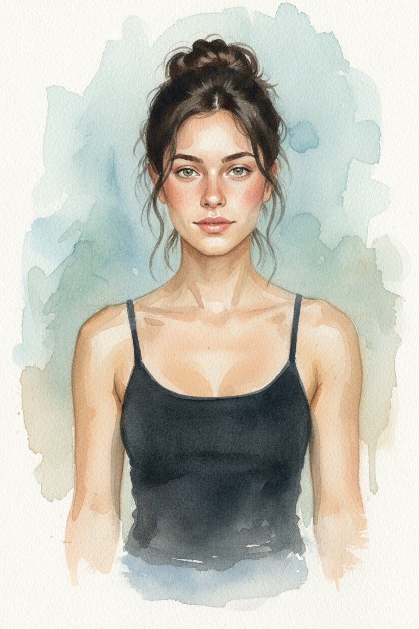 Marie-Claire Pronti, AI-generated — Watercolor wash