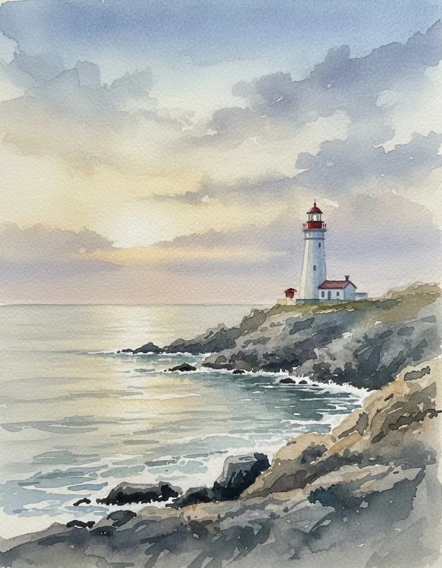 Watercolor style example: Wet-on-wet washes with paper texture.